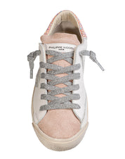PHILIPPE MODEL SNEAKERS PRSX LOW IN PELLE E COLORE COLORE BIANCO E ROSA
