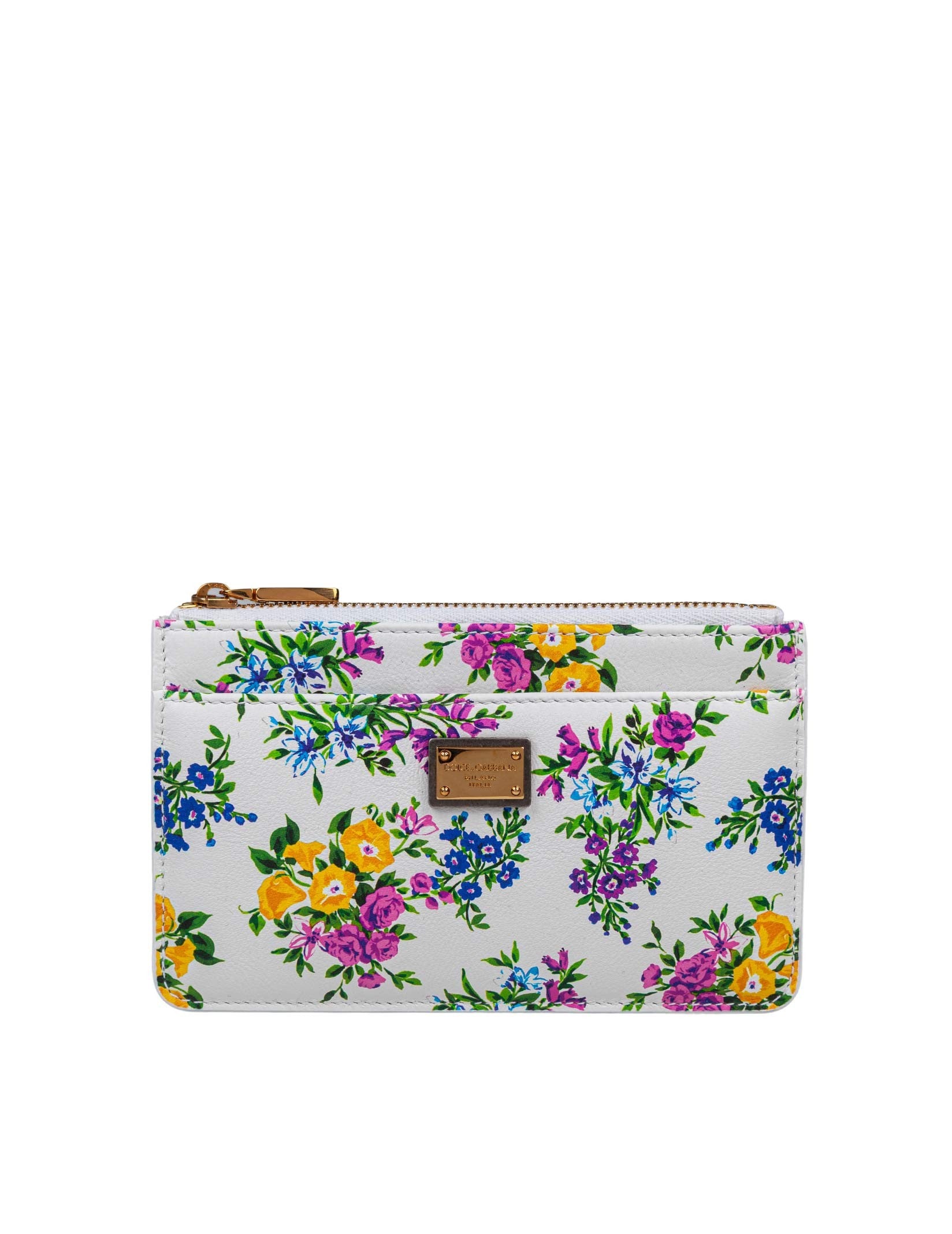 DOLCE & GABBANA PORTACARTE IN PELLE DAUPHINE FANTASIA FIORI