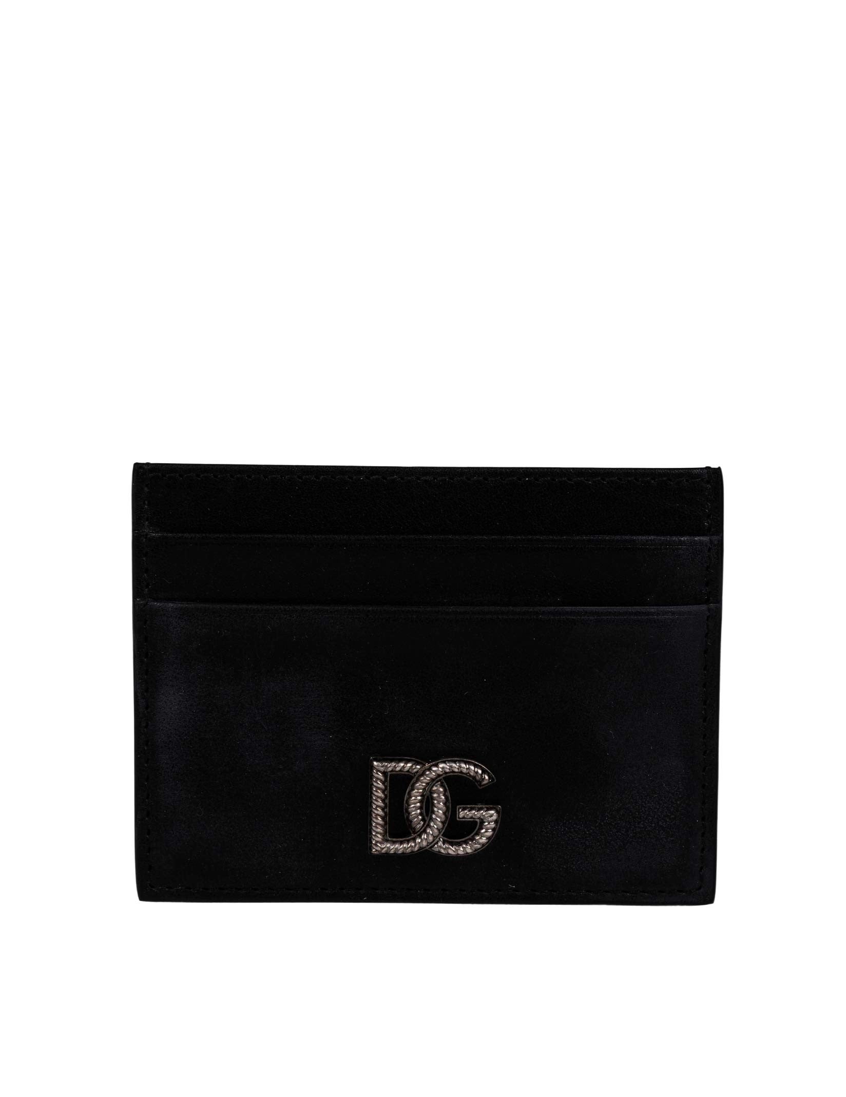 DOLCE & GABBANA PORTACARTE DI CREDITO IN PELLE CON LOGO DG