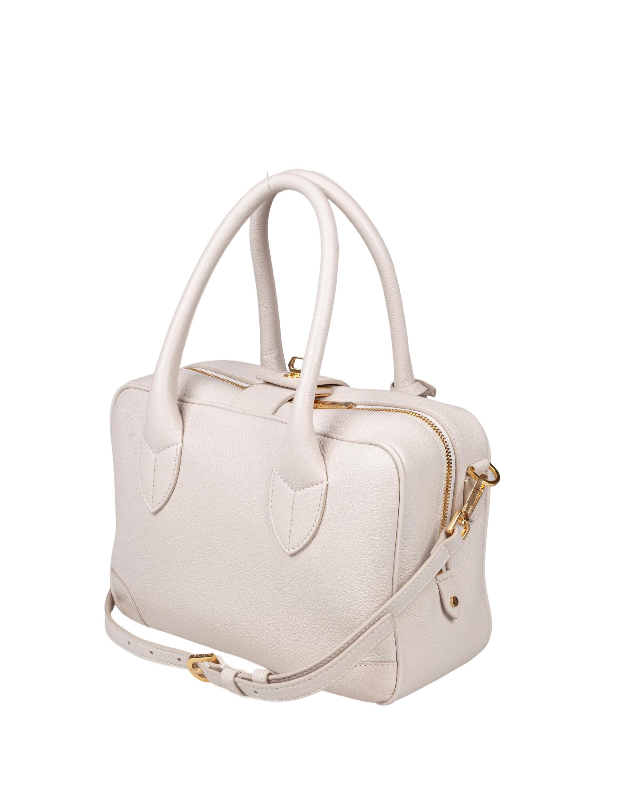 GOLDEN GOOSE BORSA BAULETTO VITA IN PELLE COLORE BURRO