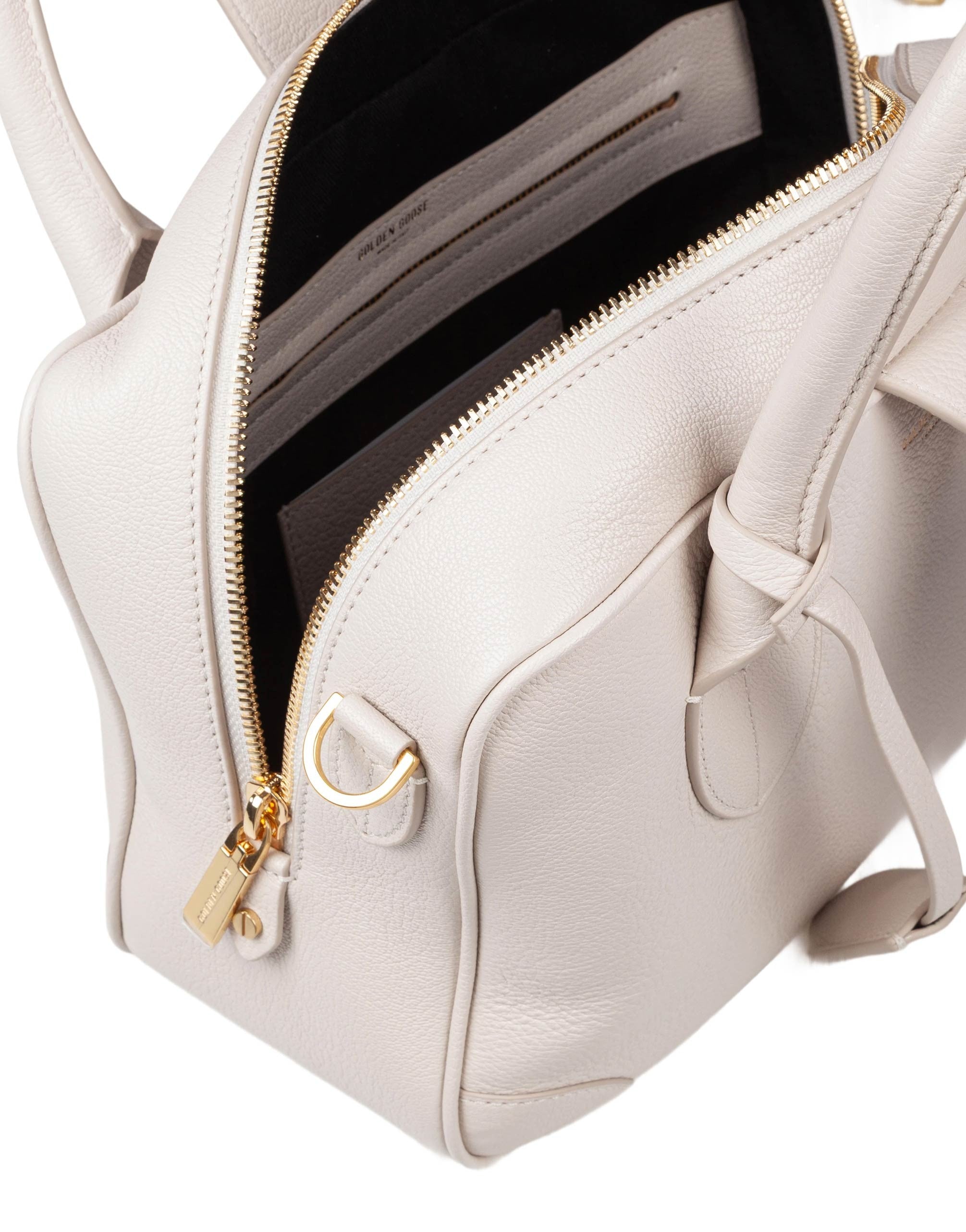 GOLDEN GOOSE BORSA BAULETTO VITA IN PELLE COLORE BURRO
