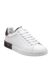 DOLCE & GABBANA PORTOFINO SNEAKERS IN BLACK AND WHITE LEATHER