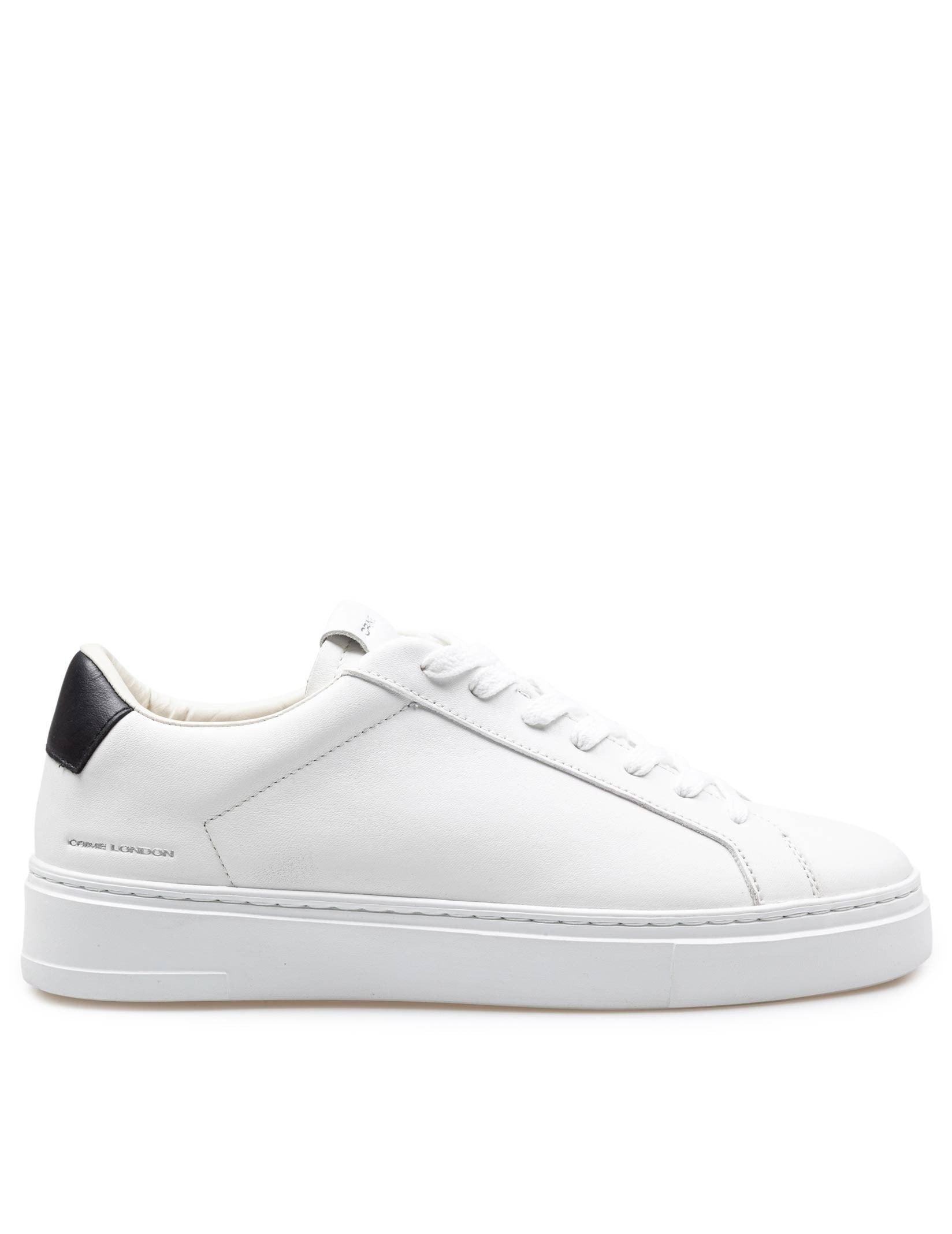 CRIME EXTRALIGHT SNEAKERS IN BLACK AND WHITE LEATHER