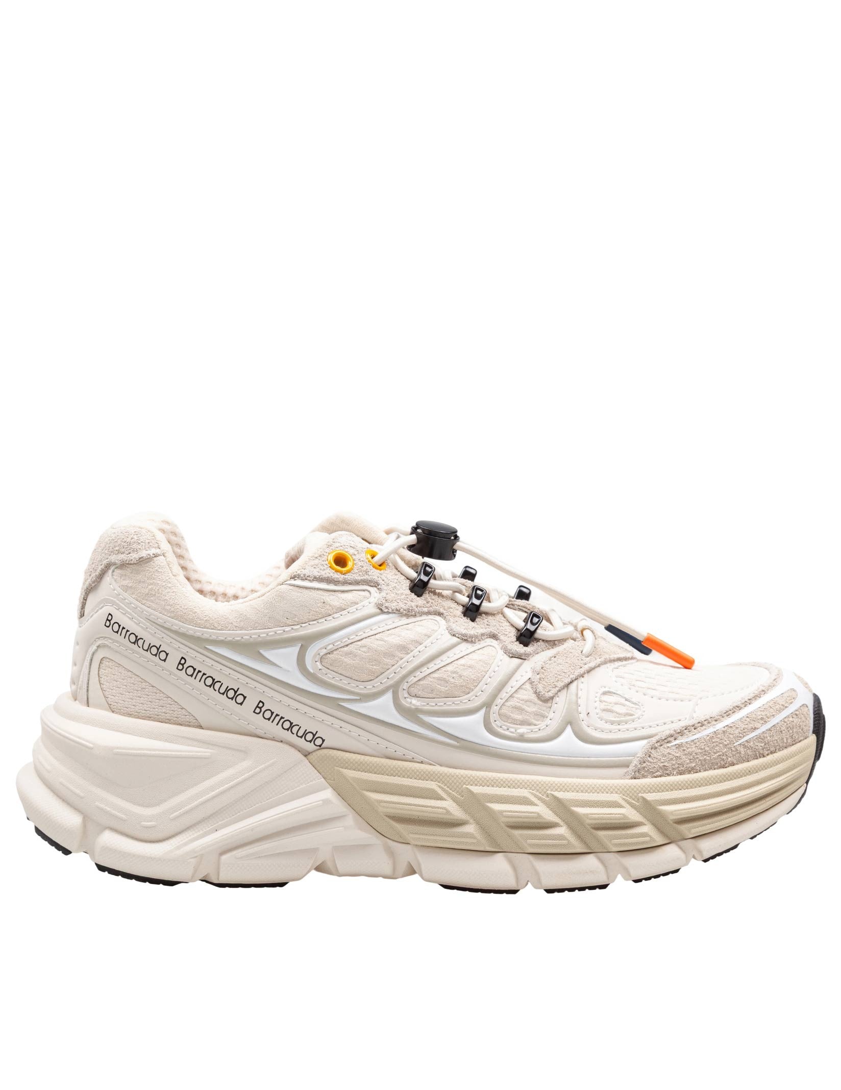 BARRACUDA ROUND-ONE SNEAKERS IN FABRIC AND SUEDE, ICE