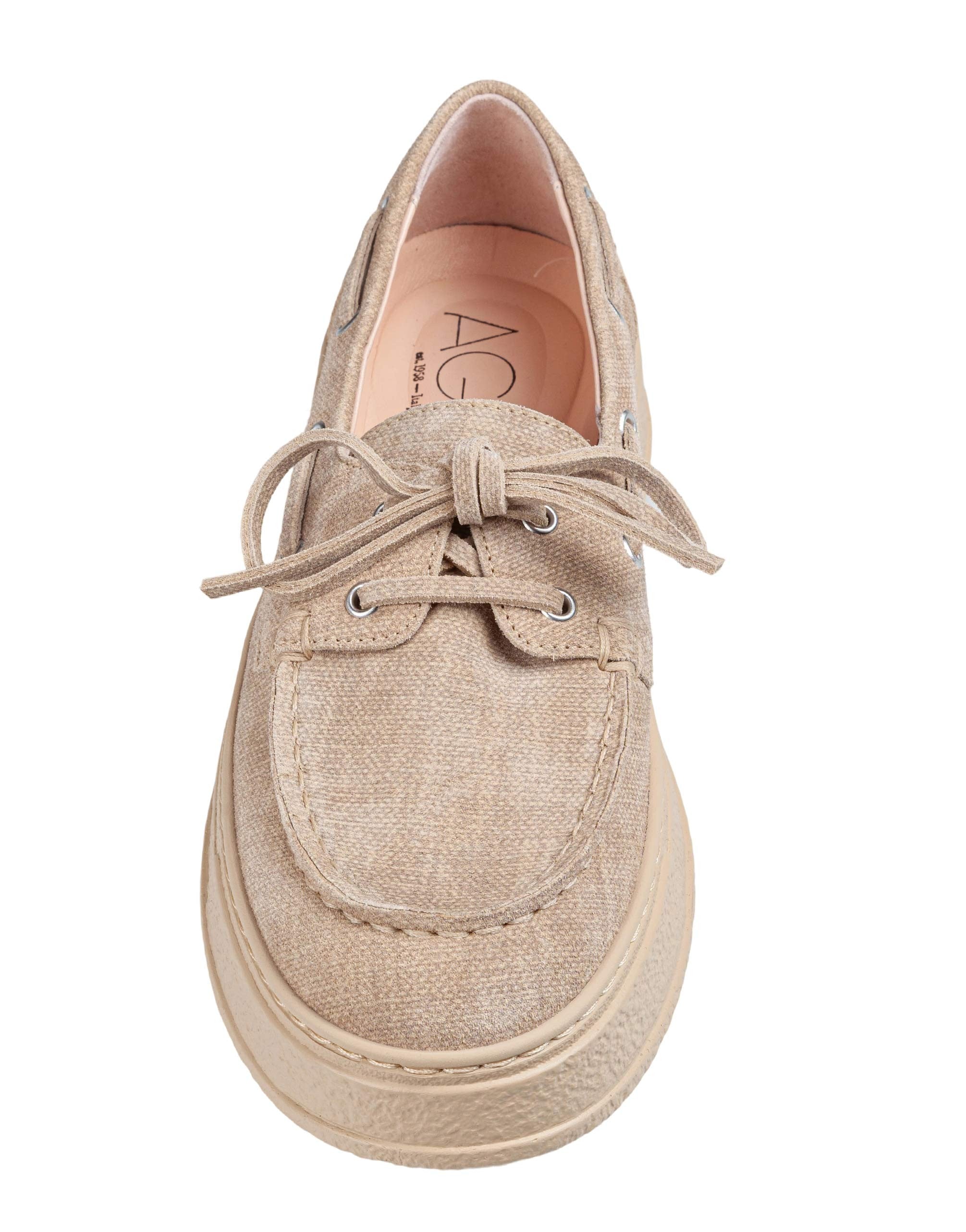 AGL GIULY SUEDE MOCCASIN, BEIGE