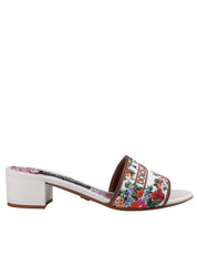 DOLCE & GABBANA HEELED SLIPPER WITH THREAD EMBROIDERY