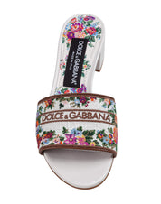 DOLCE & GABBANA HEELED SLIPPER WITH THREAD EMBROIDERY