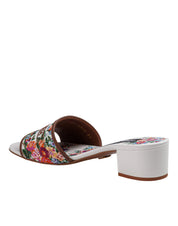 DOLCE & GABBANA HEELED SLIPPER WITH THREAD EMBROIDERY