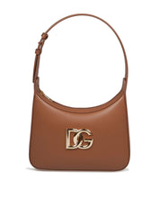 DOLCE & GABBANA BORSA A SPALLA 3.5 IN PELLE CON LOGO DG COLORE CARAMELLO