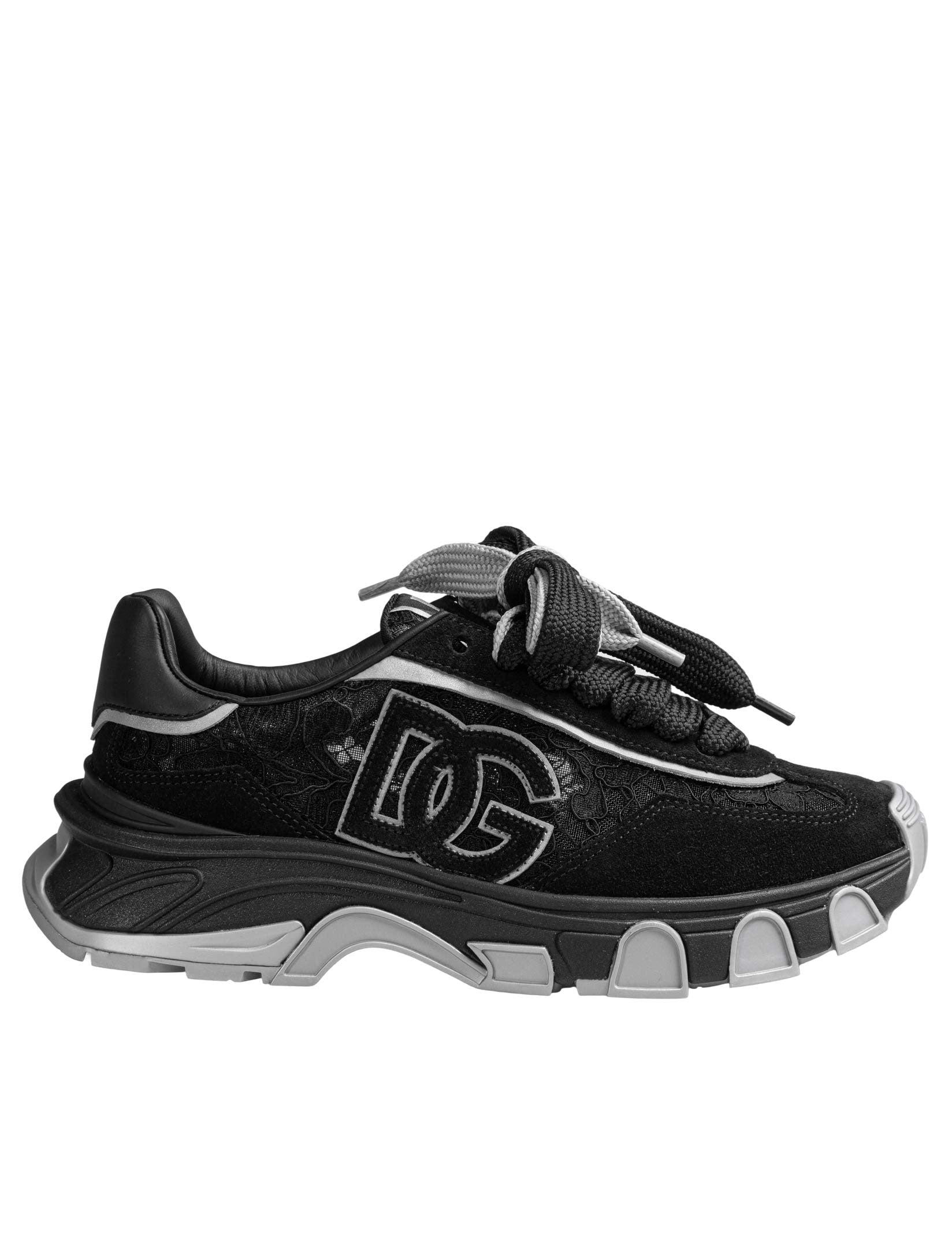 DOLCE & GABBANA SNEAKERS COUTRY ROAD IN NYLON E PELLE COLORE AVORIO E NERO
