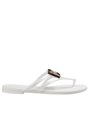 DOLCE & GABBANA RUBBER BEACHWEAR SLIDES, WHITE