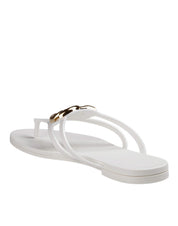 DOLCE & GABBANA RUBBER BEACHWEAR SLIDES, WHITE