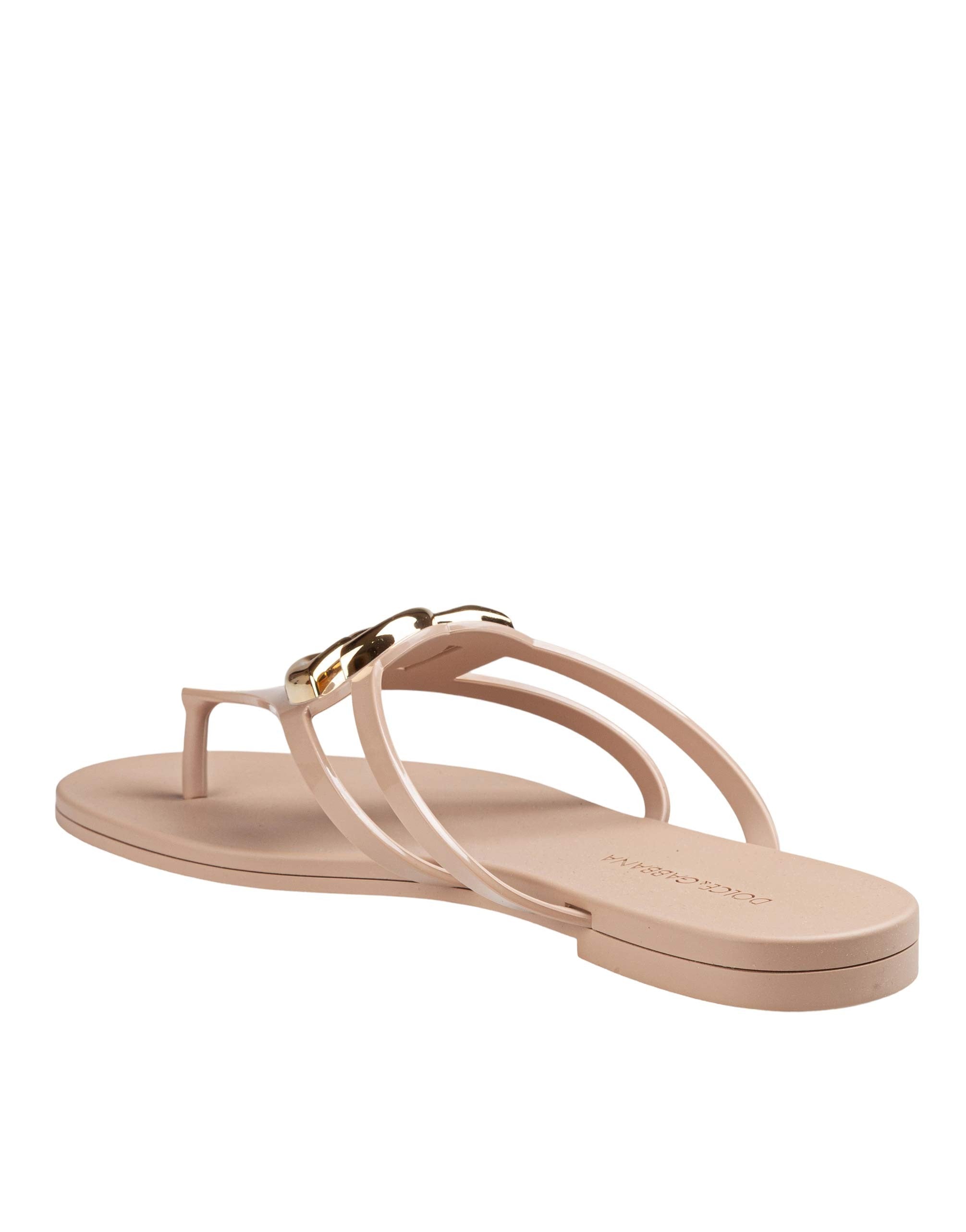 DOLCE & GABBANA RUBBER BEACHWEAR SLIDES, POWDER PINK