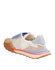 DOLCE & GABBANA SNEAKER ATHLETI IN TESSUTO CAMOSCIO COLORE AVORIO E CAMMELLO