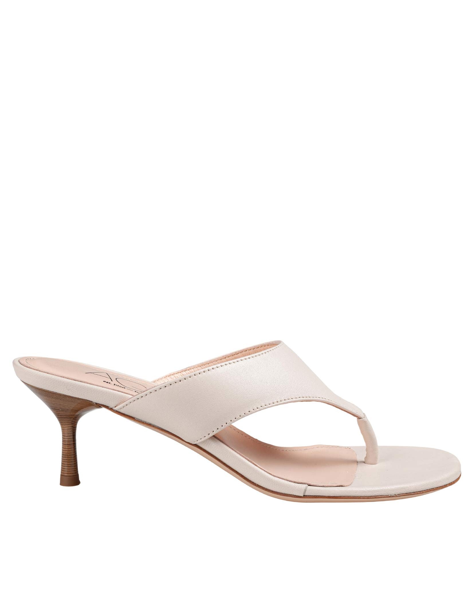 AGL ASTRID LEATHER SANDAL, CHALK COLOR