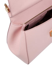 DOLCE & GABBANA BORSA SICILY MEDIA IN PELLE DAUPHINE COLORE ROSA CARNE