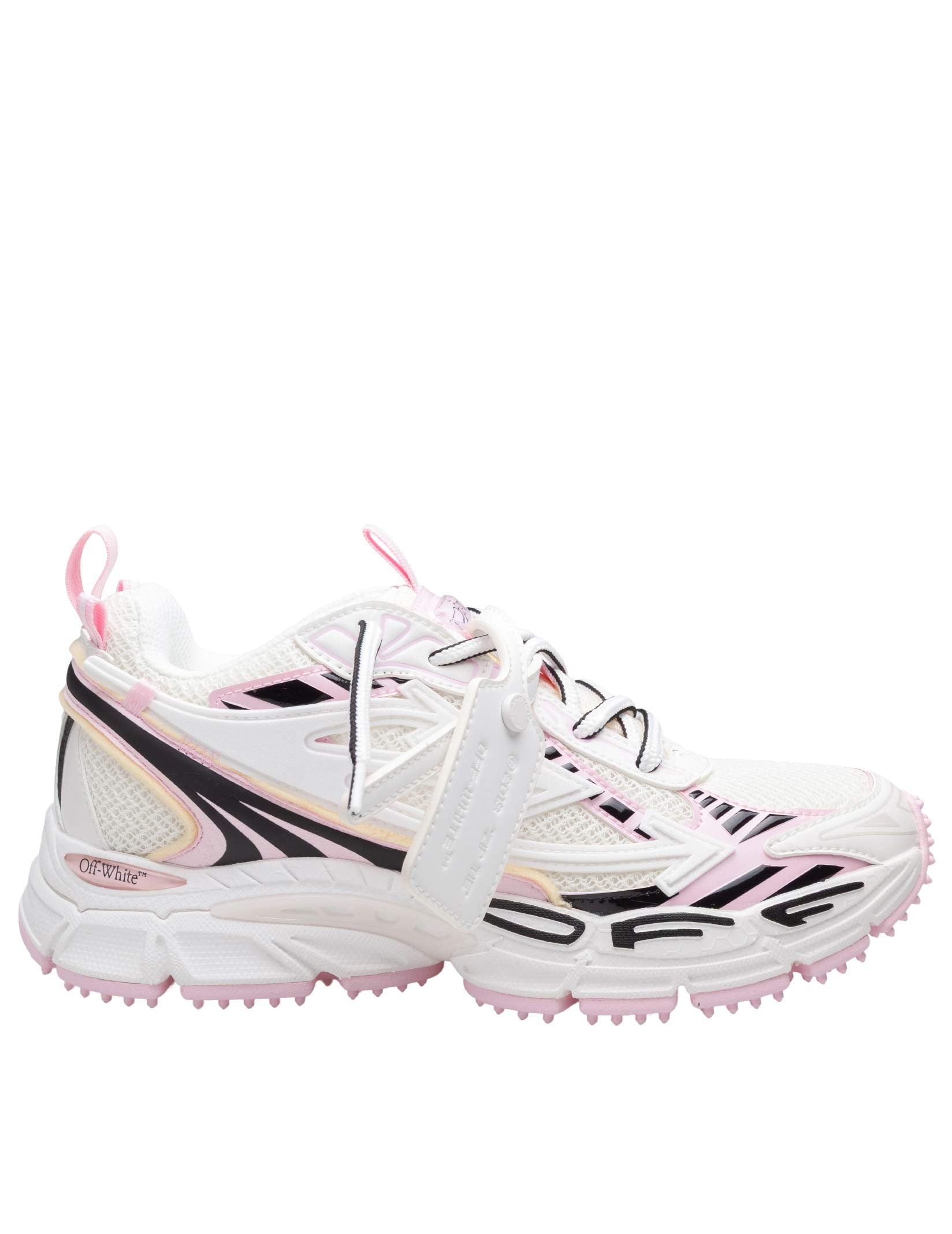 OFF WHITE SNEAKERS BE RIGTH BACK GLOW IN MESH E PELLE COLORE BIANCO E ROSA