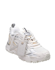 OFF-WHITE BE RIGHT BACK GLOW MESH AND LEATHER SNEAKERS IN WHITE