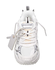 OFF-WHITE BE RIGHT BACK GLOW MESH AND LEATHER SNEAKERS IN WHITE