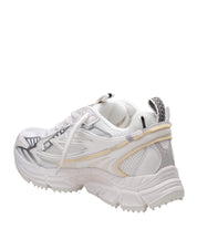 OFF-WHITE BE RIGHT BACK GLOW MESH AND LEATHER SNEAKERS IN WHITE