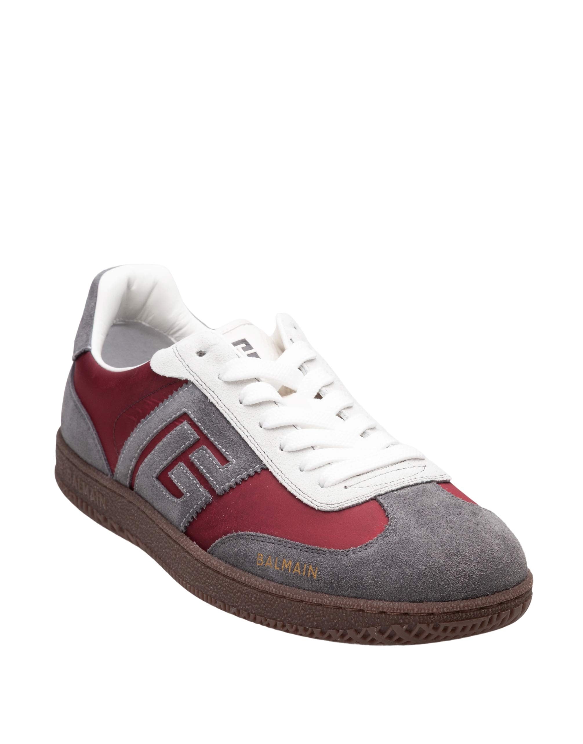 BALMAIN SWAN SNEAKERS IN DEerskin AND NYLON