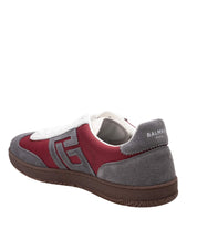 BALMAIN SWAN SNEAKERS IN DEerskin AND NYLON