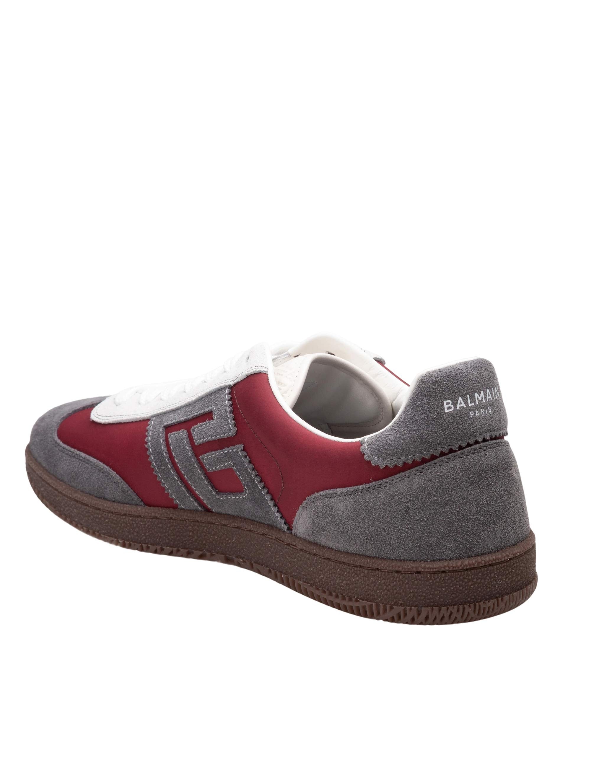 BALMAIN SWAN SNEAKERS IN DEerskin AND NYLON
