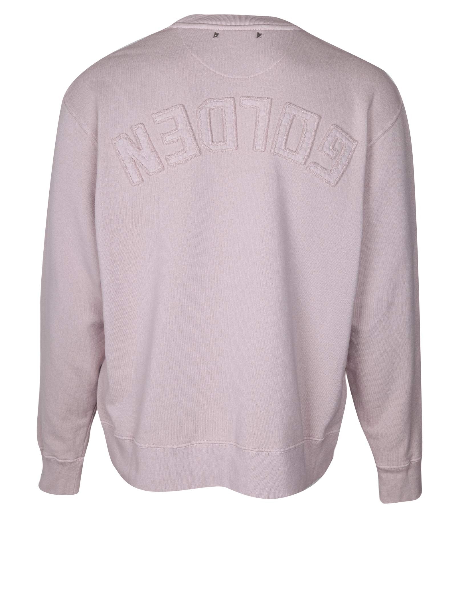 GOLDEN GOOSE FELPA BOXI GOLDEN GOOSE FELPA IN COTONE CON LOGO COLORE ROSA CHIARO