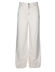 GOLDEN GOOSE MELODY BOYFRIEND JOURNEY COTTON JEANS IN LIGHT BEIGE