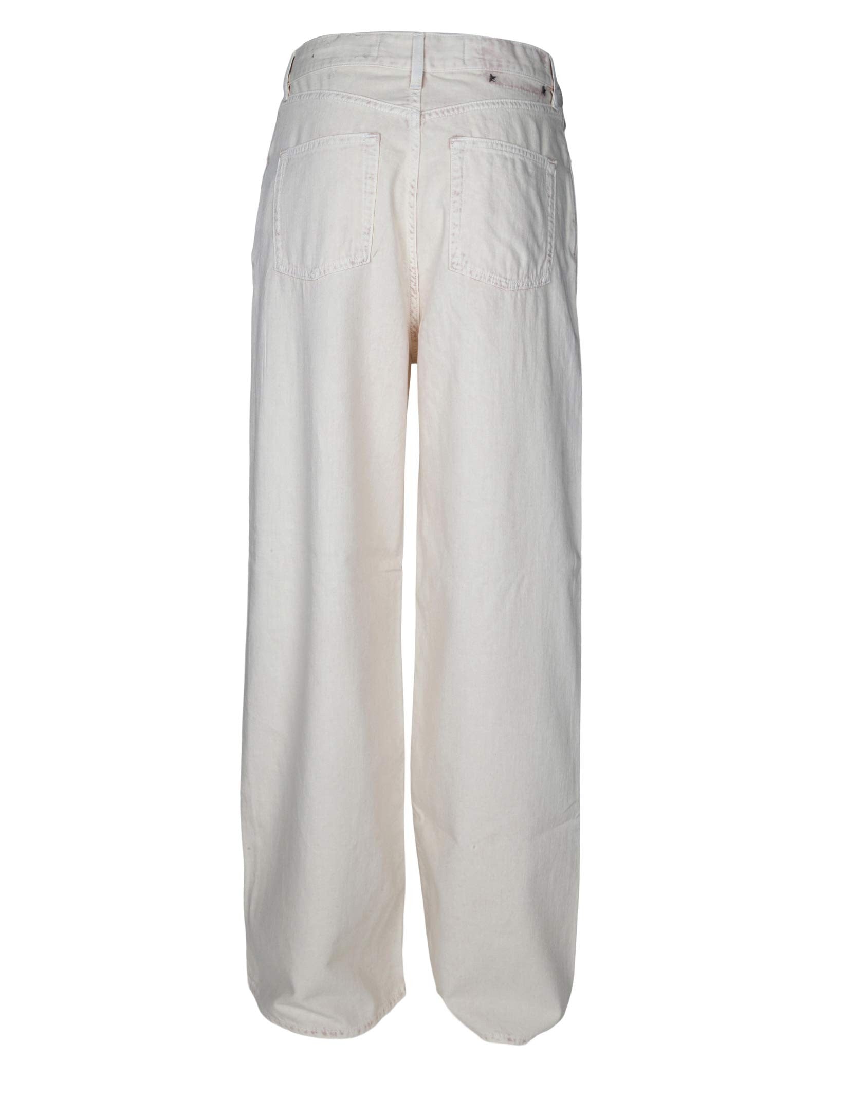 GOLDEN GOOSE MELODY BOYFRIEND JOURNEY COTTON JEANS IN LIGHT BEIGE