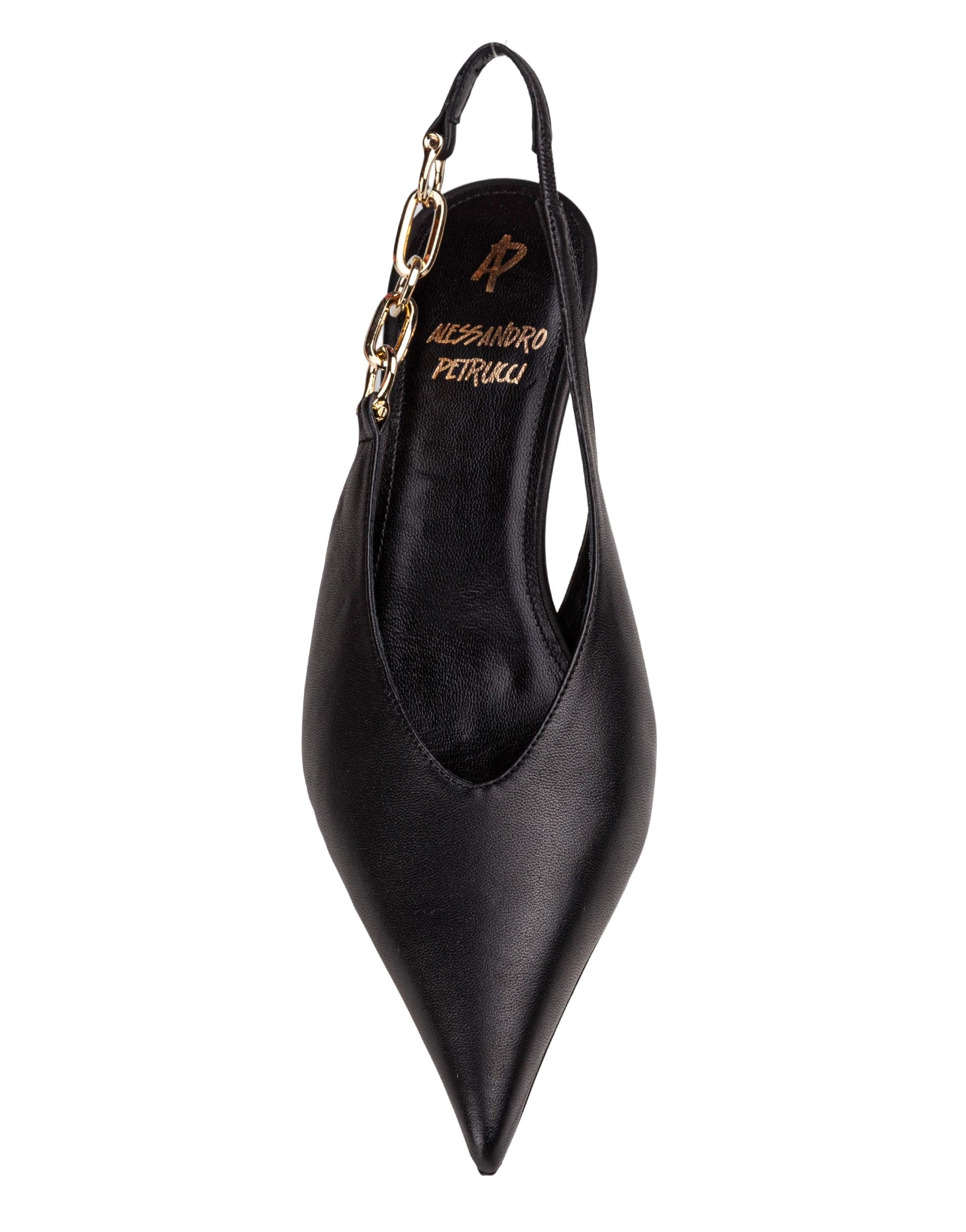 ALESSANDRO PETRUCCI SLINGBACK CALYPSO 55 IN NAPPA COLORE NERO