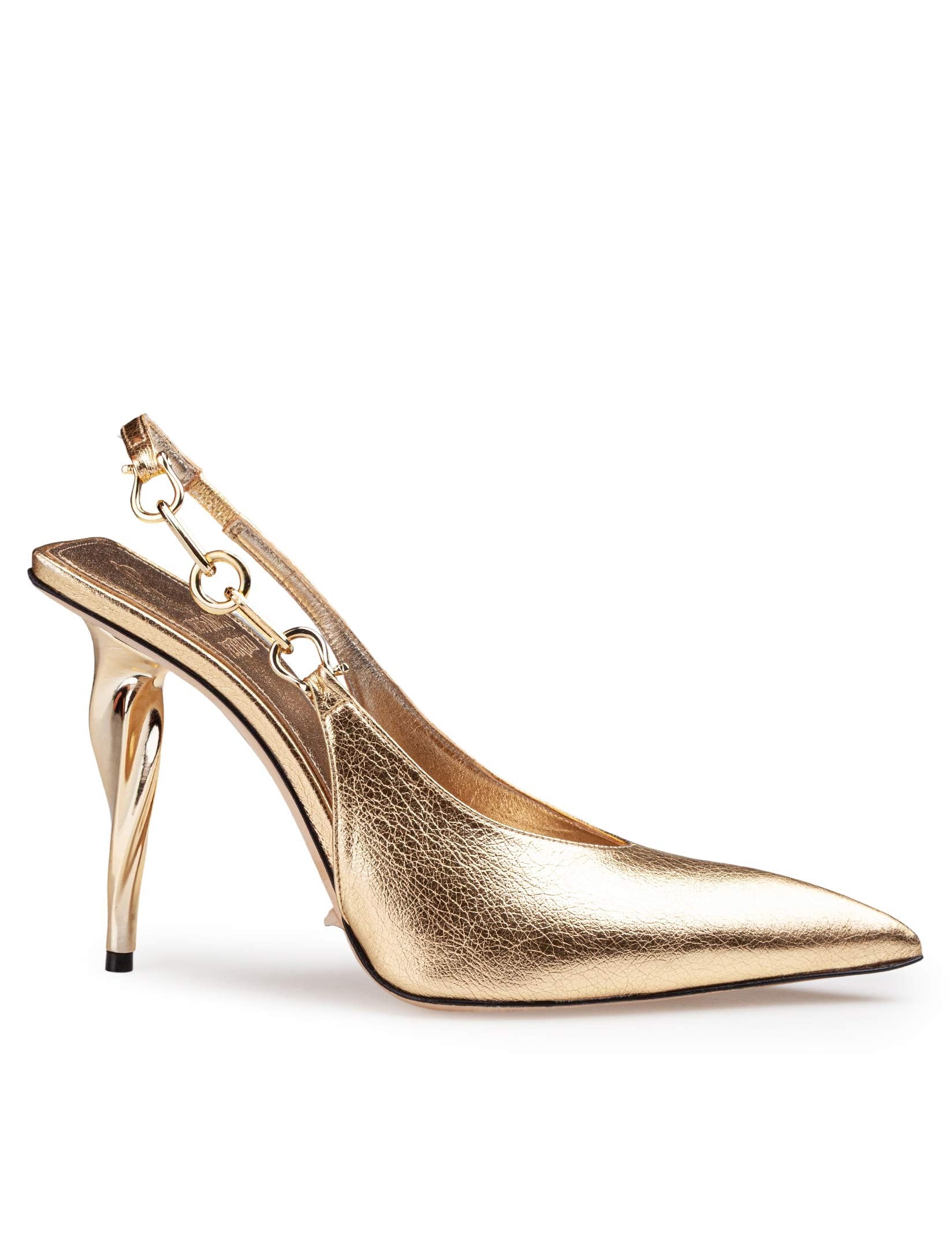 ALESSANDRO PETRUCCI SLINGBACK CALYPSO 110 IN NAPPA COLORE ORO
