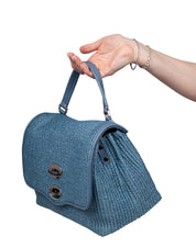 ZANELLATO POSTINA S WICKER RAFFIA BAG, BLUE