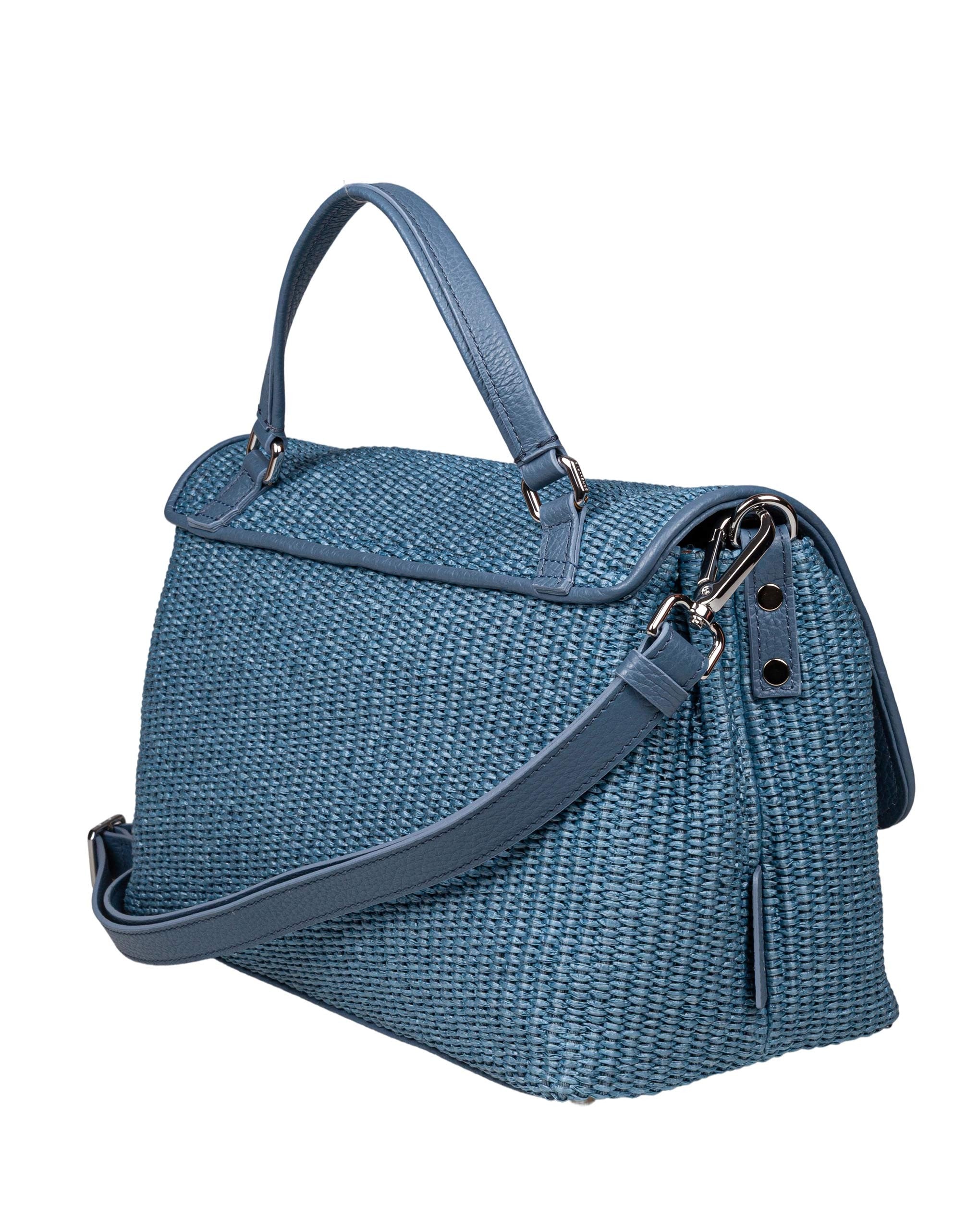 ZANELLATO POSTINA S WICKER RAFFIA BAG, BLUE
