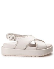 PALOMA BARCELO' URSULA NAPPA LEATHER SANDAL, OFF-WHITE