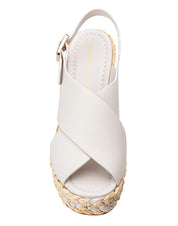 PALOMA BARCELO' ODA CALIDIS LEATHER SANDAL, OFF-WHITE