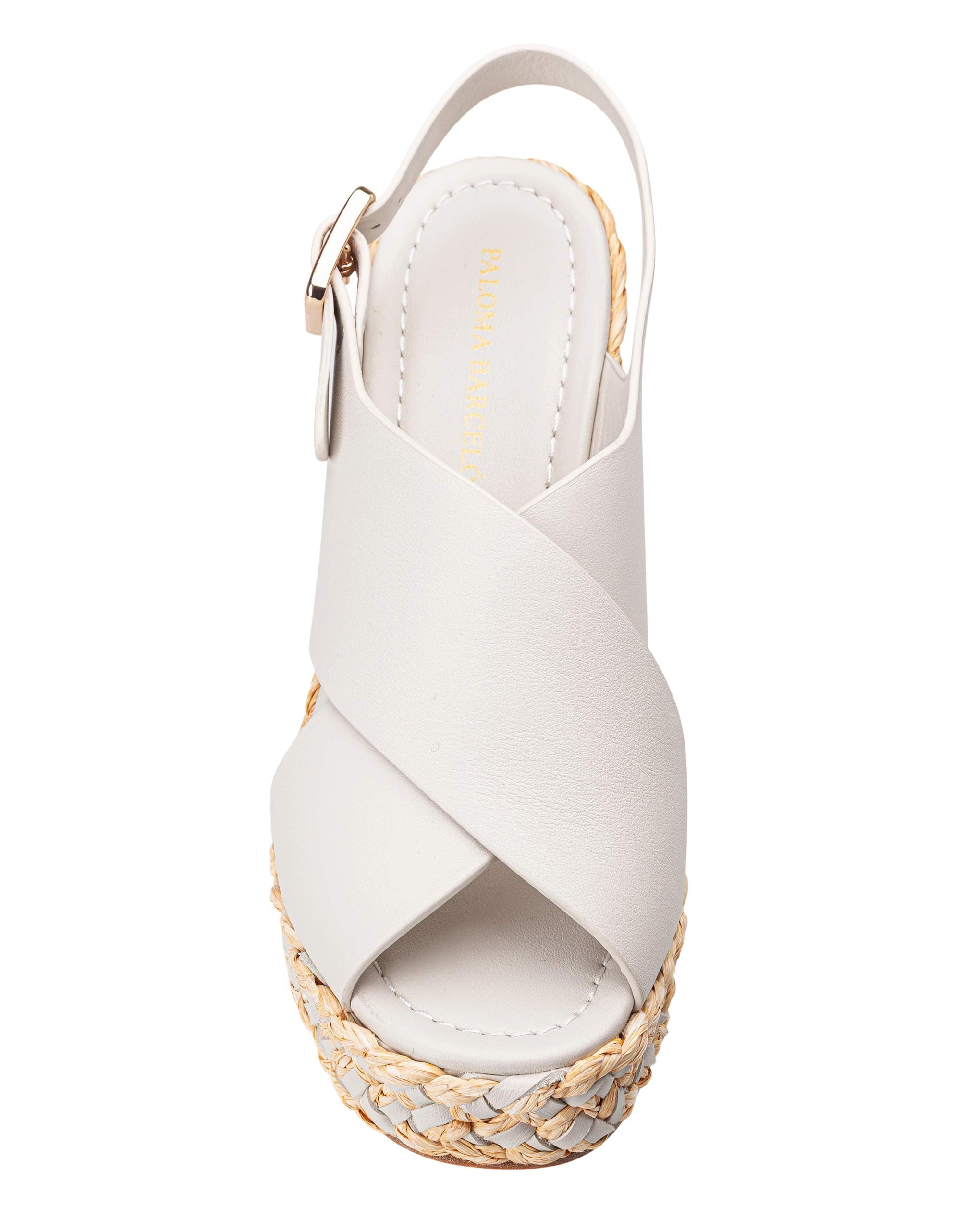 PALOMA BARCELO' ODA CALIDIS LEATHER SANDAL, OFF-WHITE
