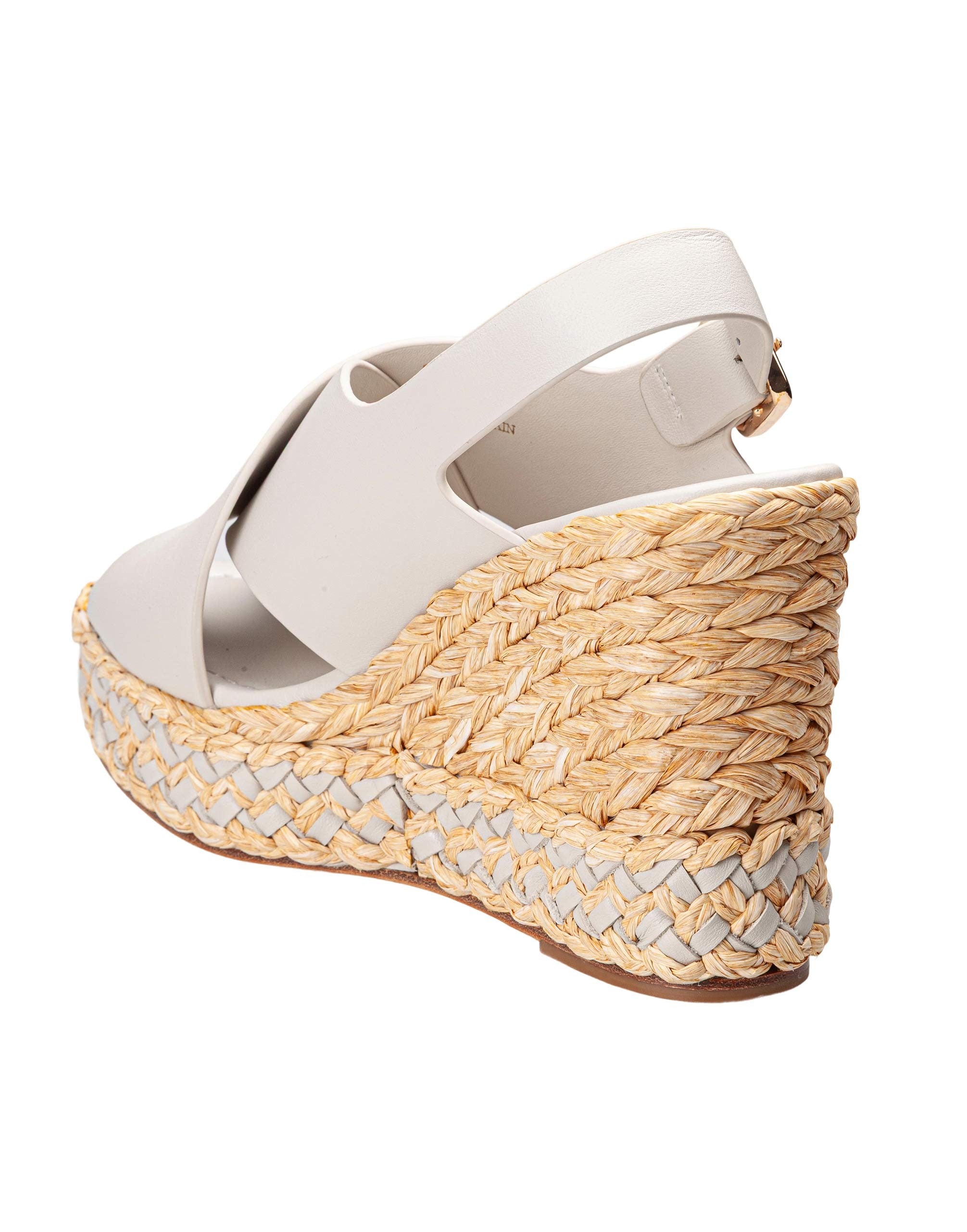 PALOMA BARCELO' ODA CALIDIS LEATHER SANDAL, OFF-WHITE