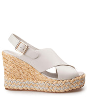 PALOMA BARCELO' ODA CALIDIS LEATHER SANDAL, OFF-WHITE