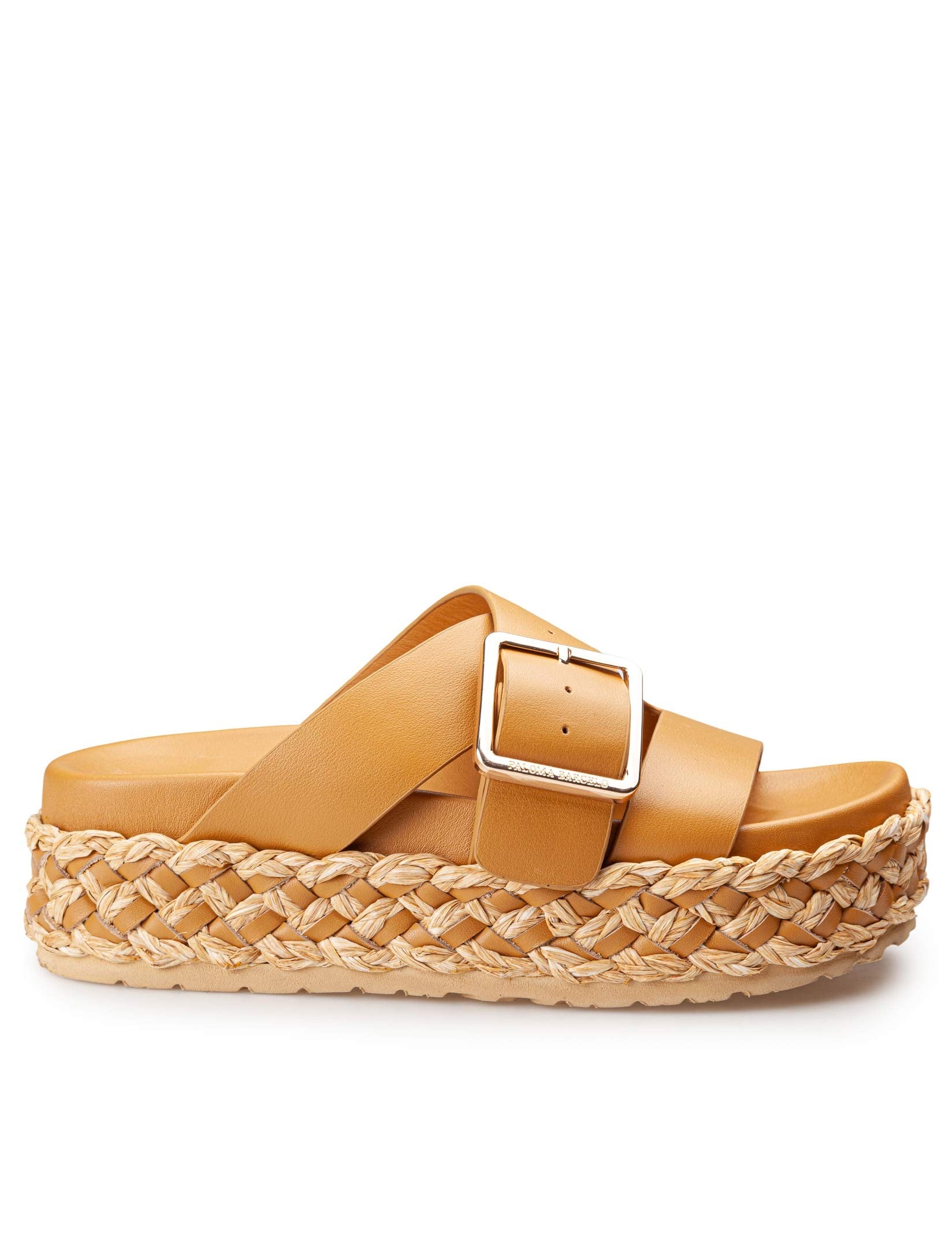 PALOMA BARCELO' VIENNA CALIDIS LEATHER SANDAL, OCHRE YELLOW