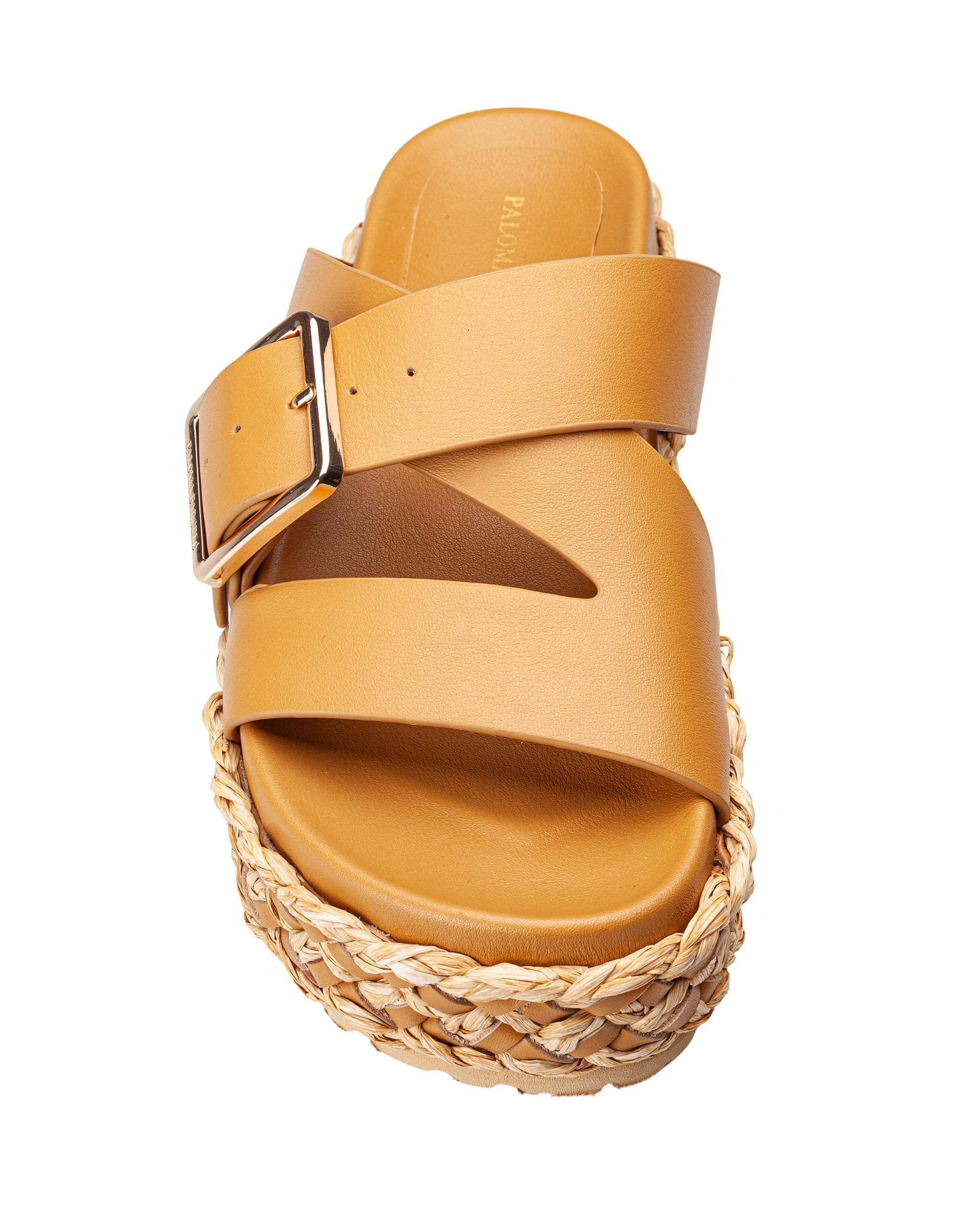 PALOMA BARCELO' VIENNA CALIDIS LEATHER SANDAL, OCHRE YELLOW