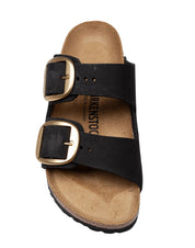 BIRKENSTOCK ARIZONA BIG BUCKLE SANDAL IN BLACK SUEDE
