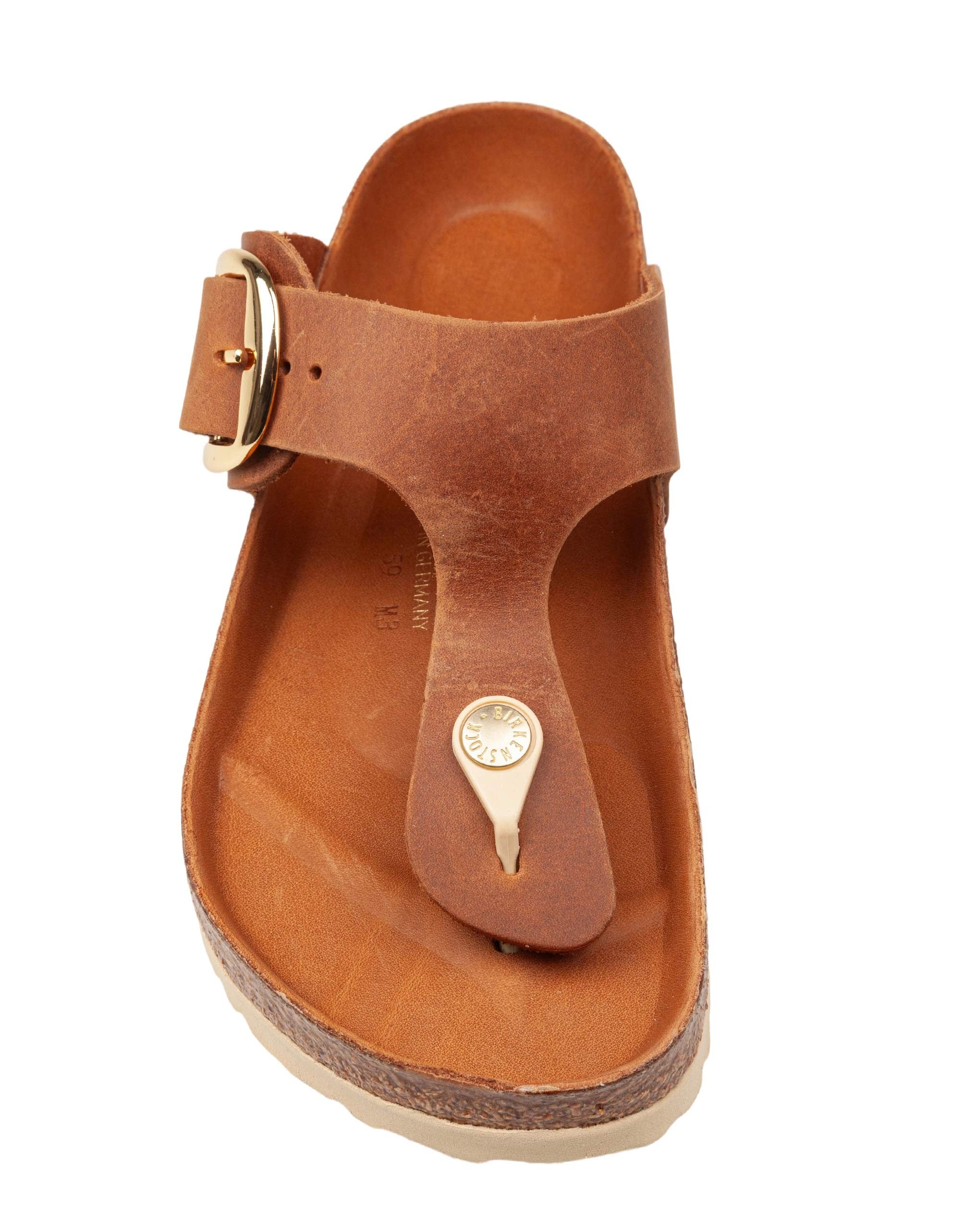 BIRKENSTOCK INFRADITO GIZEH BIG BUCKLE IN PELLE OLEATA COLOR COGNAC