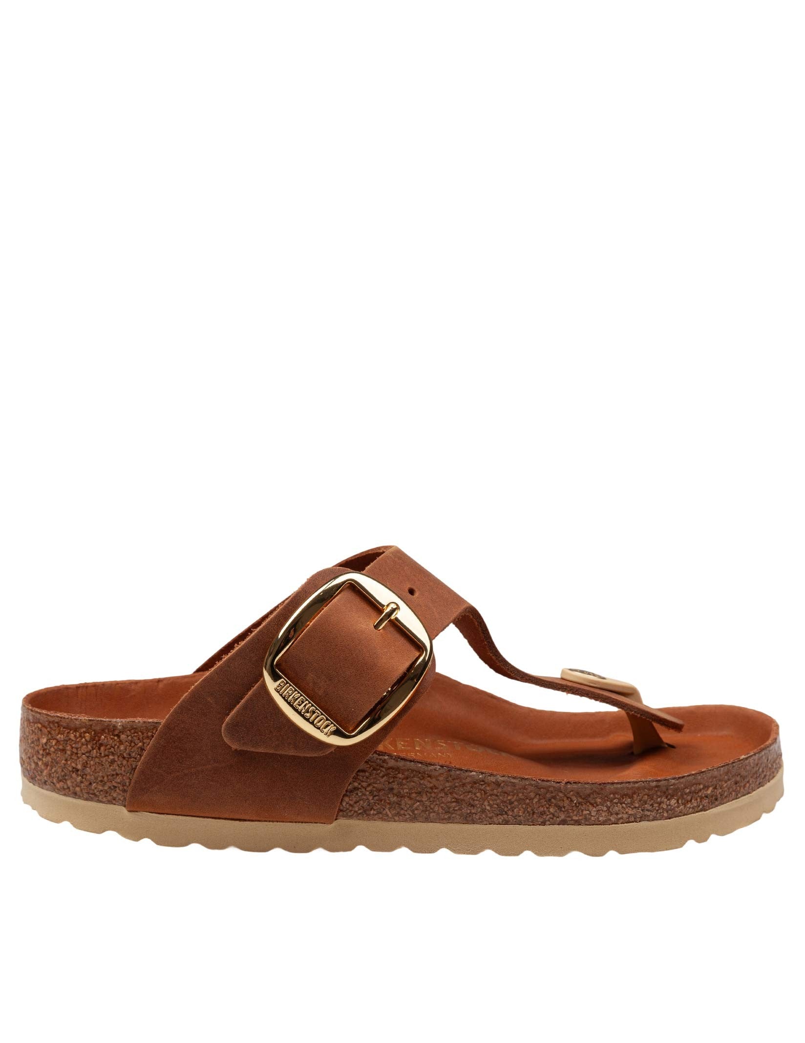 BIRKENSTOCK INFRADITO GIZEH BIG BUCKLE IN PELLE OLEATA COLOR COGNAC