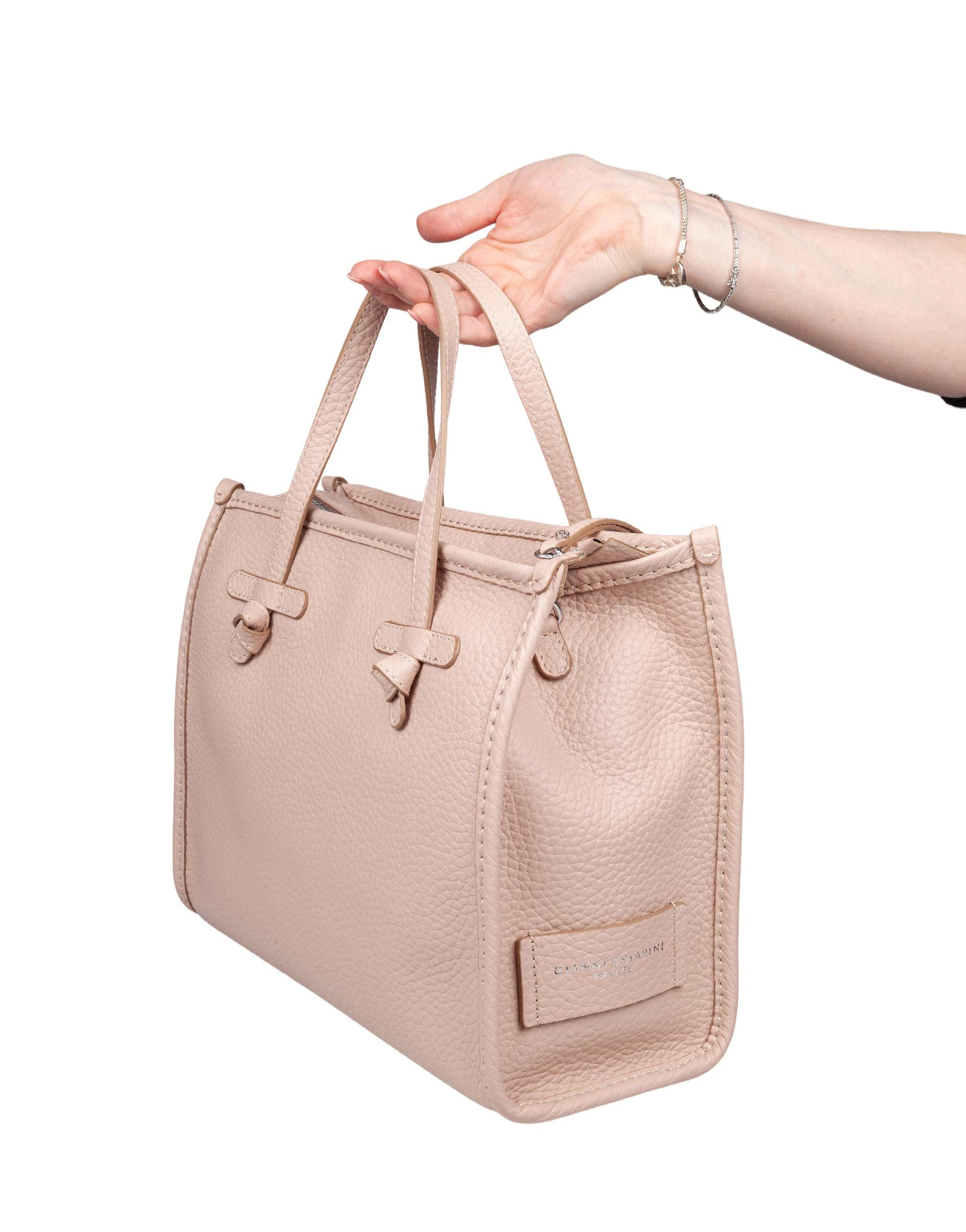 GIANNI CHIARINI MISS MARCELLA LEATHER SHOPPER BAG, PINK