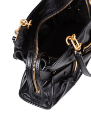 BALMAIN ANTHEM BUFFALO LEATHER BAG, BLACK
