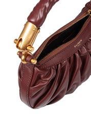 BALMAIN MINI Ébène LEATHER BAG IN BROWN