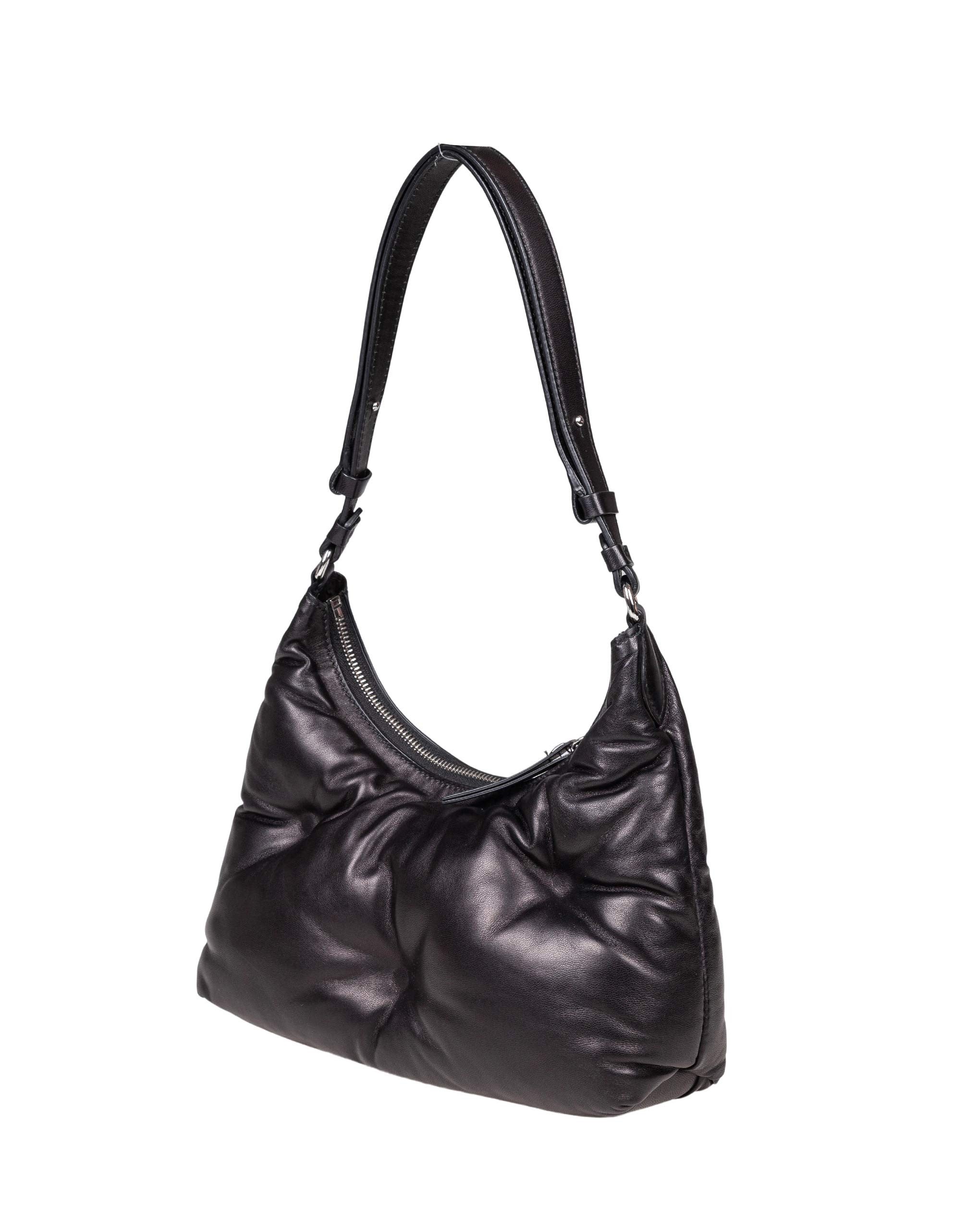 MAISON MARGIELA GLAM HOBO SMALL IN BLACK LEATHER