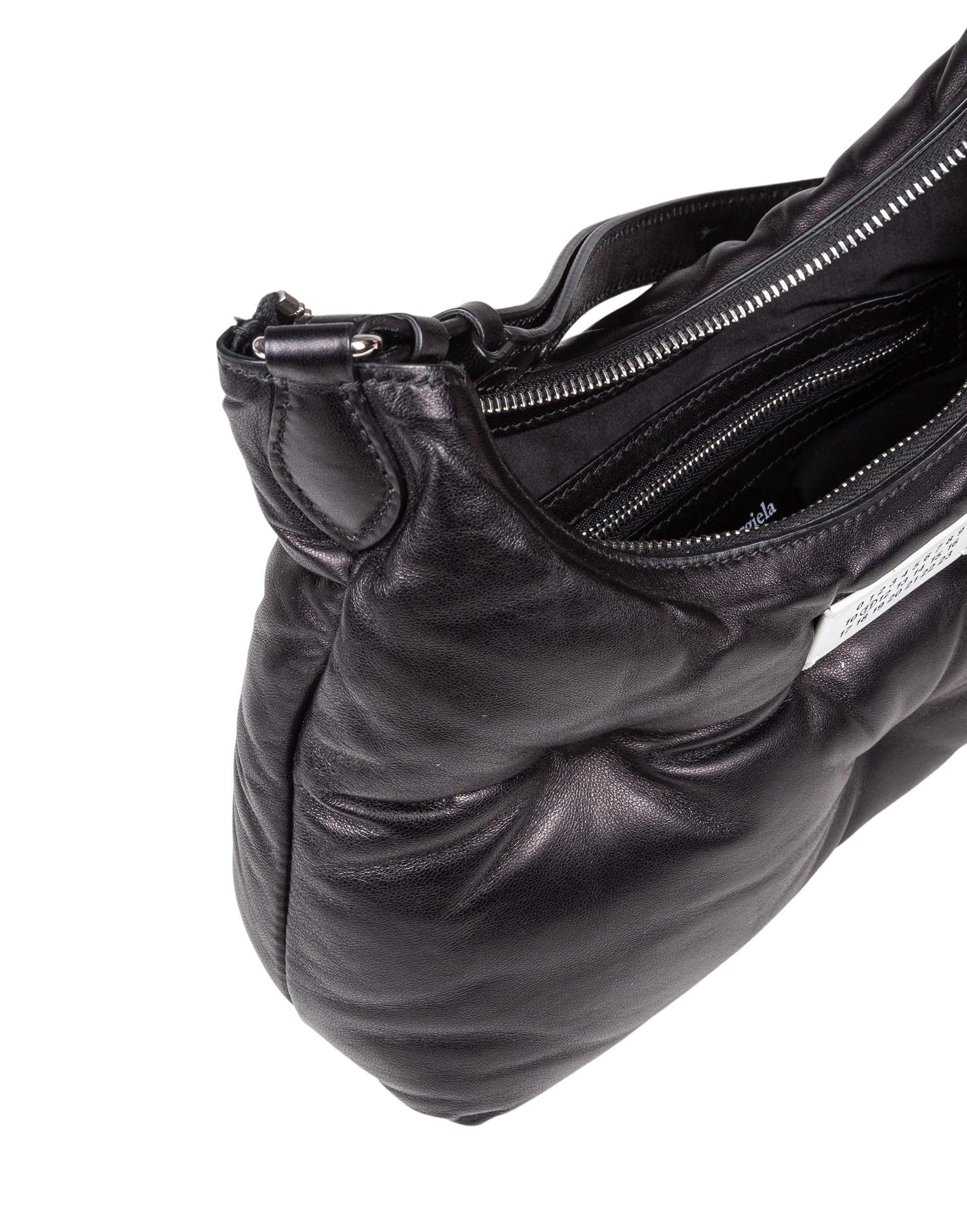MAISON MARGIELA GLAM HOBO SMALL IN BLACK LEATHER