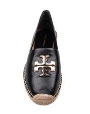 TORY BURCH ELEANOR ESPADRILLE IN LEATHER COLOR BLACK